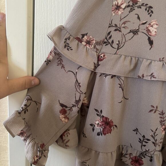 Pleione Anthropologie Womens Ruffled Coquette Blouse L Floral Cottagecore Dainty - Picture 5 of 12